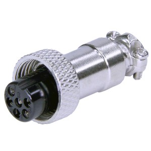 XS12JK-6P(гайка) F розетка 6PIN на кабель