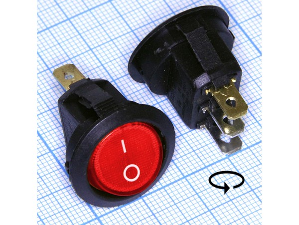 KCD1-101N-8 12V/20A on-off красный переключатель