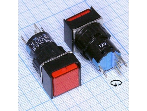 AL6-A12V 12V/5A on-(on) красная кнопка