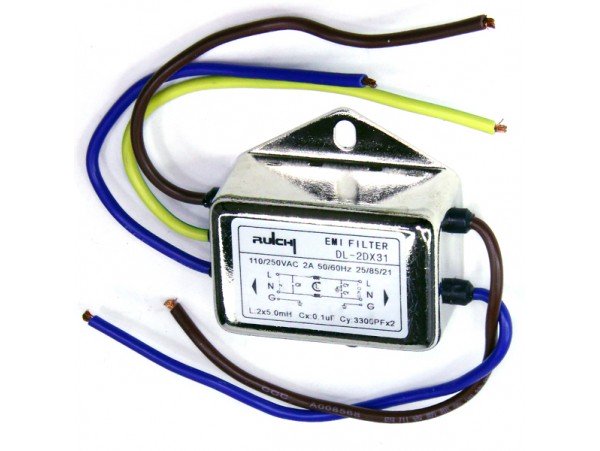 DL-2DX31 фильтр сетевой 1-фазный, 250V/2A