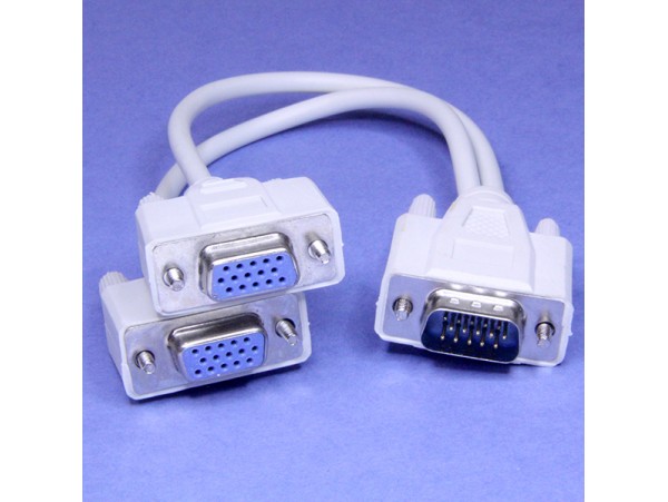 Переходник VGA<2VGA (штекер<2гнезда)