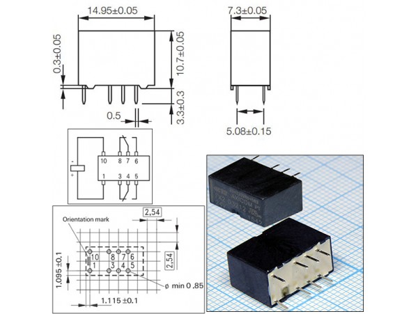 Реле 24VDC 1-1462034-4 2C 30VDC/250VAC