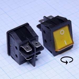 KDC2Y 250V/25A on-off жёлтый переключатель