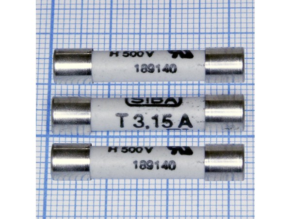Пред.3,15А(d=6;L=32) 500V керамика 189140 SIBA