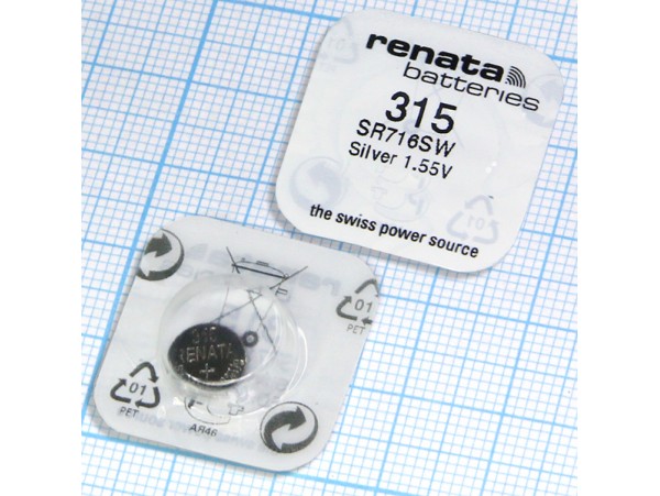 Элемент питания SR716SW, 315, 1,55V Элемент питания SR716SW, 315, 1,55V