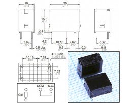 Реле 12VDC JQ1A-12V 1A 5A/250VAC