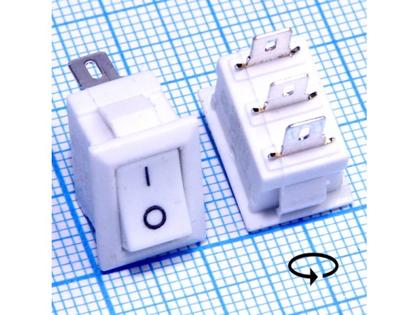 KCD1-101/3P 250V/3A on-on белый переключатель