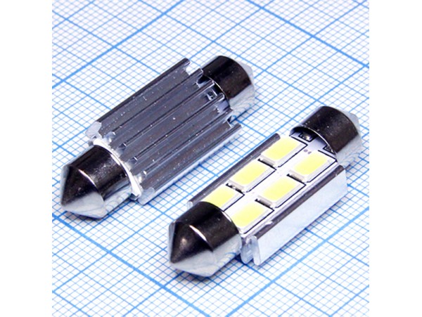 6 LED 5730 smd (W)  sv8.5 36мм лампа