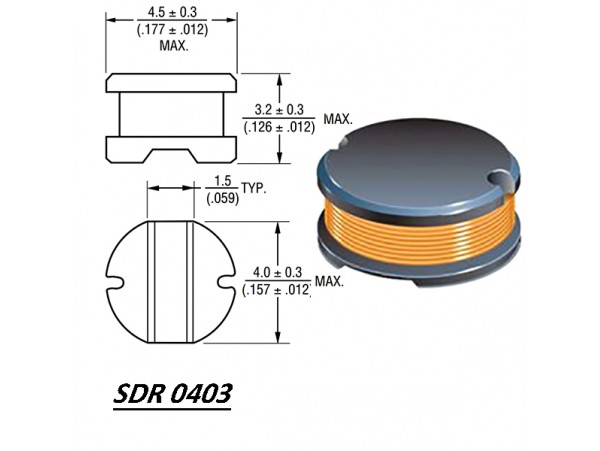 SDR0403-820KL, 82 мкГн дроссель