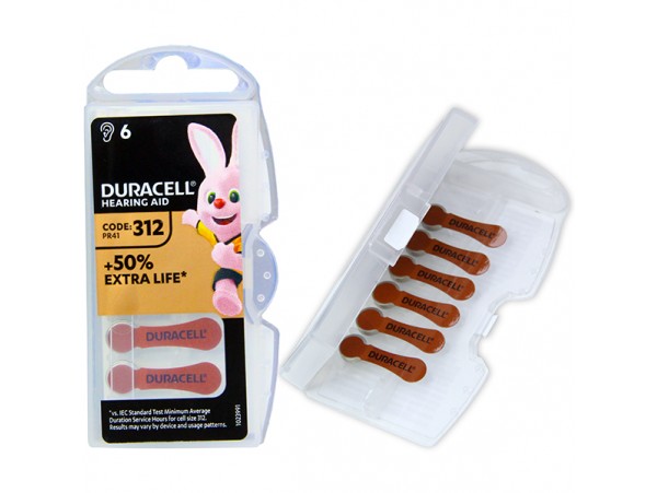 Элемент питания ZA312/PR41 Duracell, блистер 6 шт.