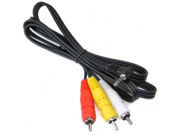 Шнур 3,5/3RCA шт/шт 4контакта 1,2м земля 4pin угловой