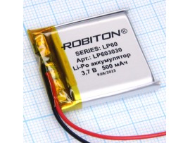 LP603030-Li-Po Аккумулятор 3.7V 500mAh  Robiton