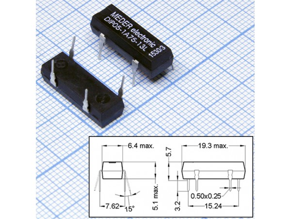 DIP05-1A75-13L реле герконовое