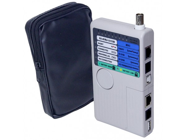 Кабельный тестер RJ-45/RJ-11/USB/BNC