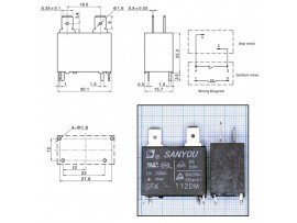 Реле 12VDC SFK-112DM 1A 20A/250VAC