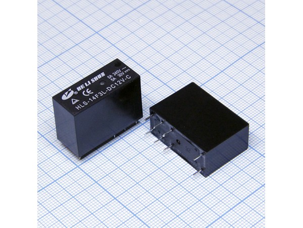 Реле 12VDC HLS-14F3L-DC12V-C 2C 5A/240VAC