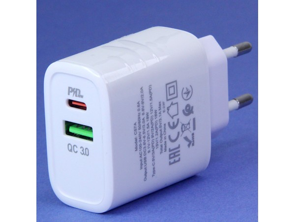 СЗУ USB+Type C Quick Charger3.0 GoPower GPQC08 20W
