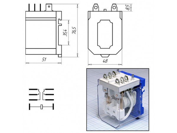 Реле 220VAC JQX-40F/2Z 2C 40A/230VAC уценка