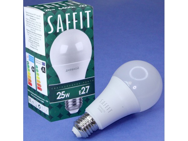 Лампа 220V 25W E27 6400K LED Saffit