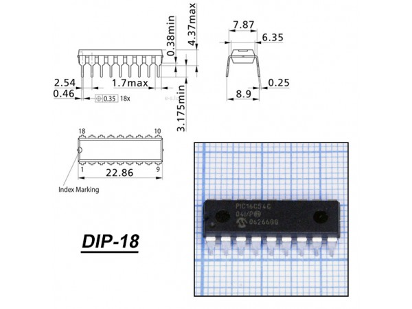 PIC16C54C-04I/P