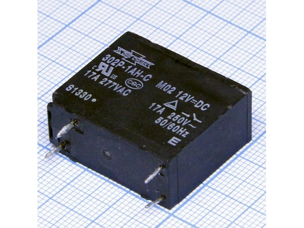 Реле 12VDC 302P-1AH-C-12VDC 1A 17A/277VAC