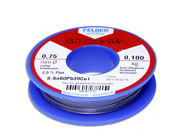 Припой Sn60Pb39Cu1 0,75/100 ISO-Core  Припой Sn60Pb39Cu1 0,75/100 ISO-Core