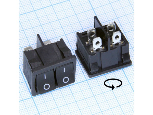 KCD2 250V/6A on-off 2-клавишный переключатель 4pin