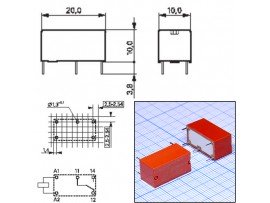 Реле 12VDC PE014012 1C 5A/250VAC