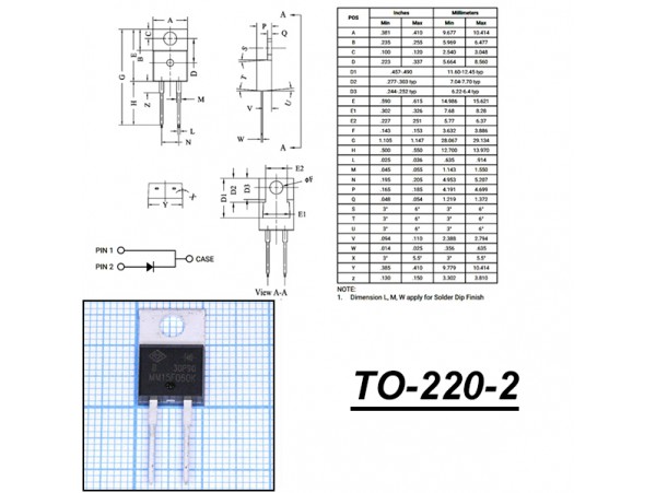 MM15F060K (600V/15A) Диод быстрый