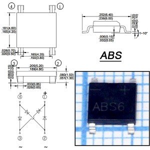 ABS6 (1,0A/600V) Диодный мост
