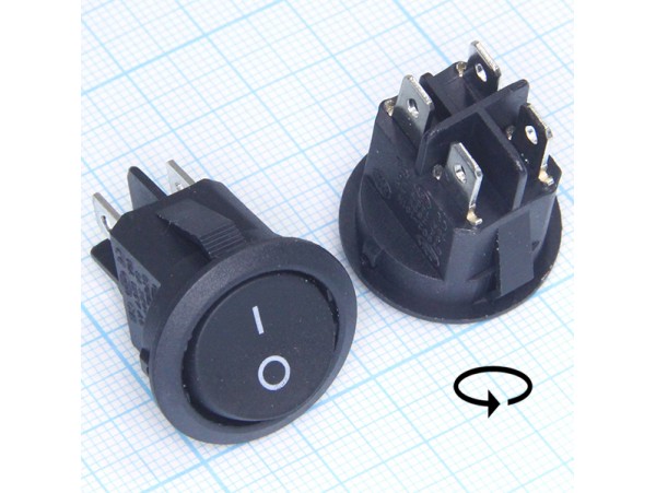 KCD1-201-8-C3-B 250V/6A on-off 4pin переключатель