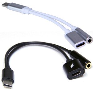 Адаптер Type-C для наушников 3.5+Type-C питание KY-174