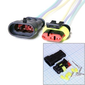 DJ7031 разъем а/м брызгозащищенный 3pin комплект M+F
