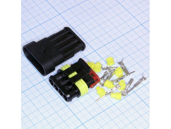 DJ7041 разъем а/м брызгозащищенный 4pin комплект M+F DJ7041 разъем а/м брызгозащищенный 4pin комплект M+F