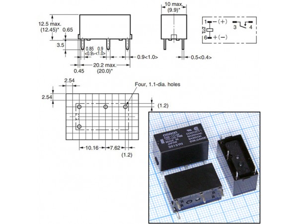 Реле 24VDC G6B-1174P-FD-US-P6B 1A 5A/250VAC