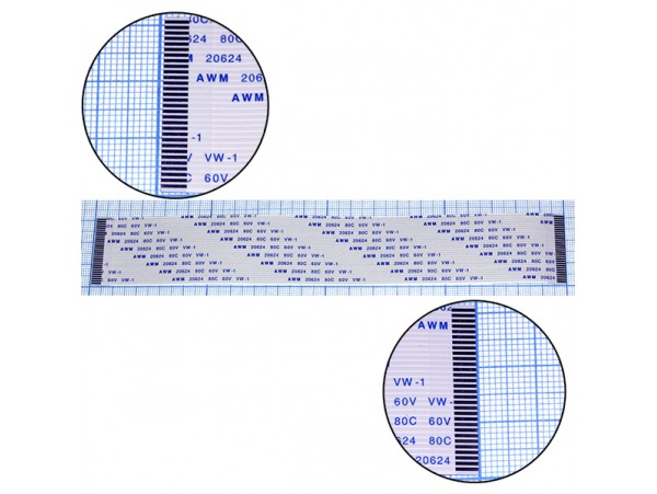 Шлейф 30pin 200x31, шаг 1,0мм TRAIN прямой