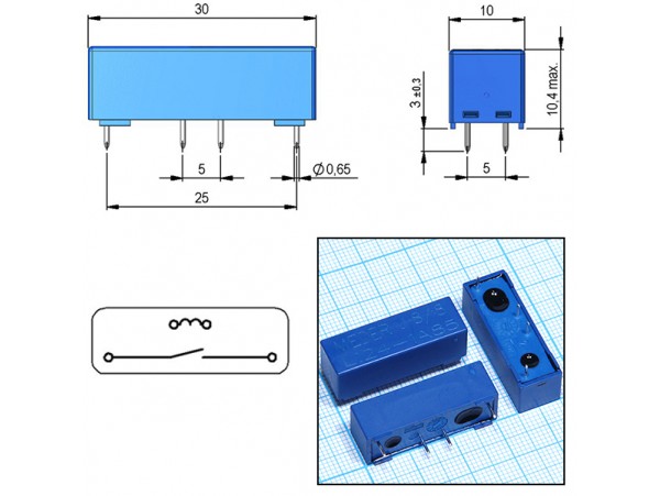 Реле 24VDC LI24-1A85 1A 1A/1000VDC герконовое