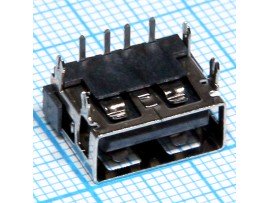 USBA-1JB розетка на плату короткая