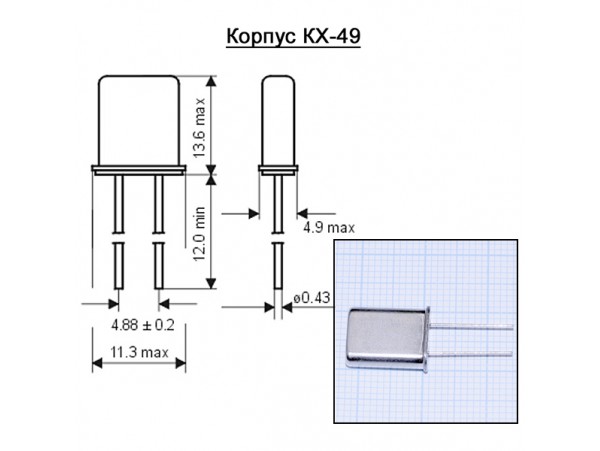 КВАРЦ 4,194304МГц KX49