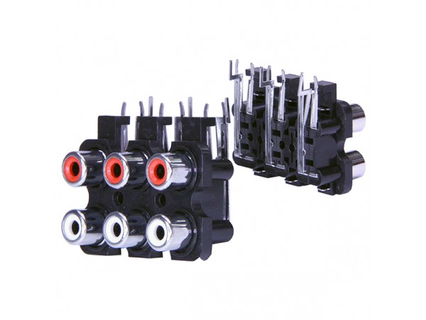 RS-607 (RCA-607) гнездо на плату 3х2