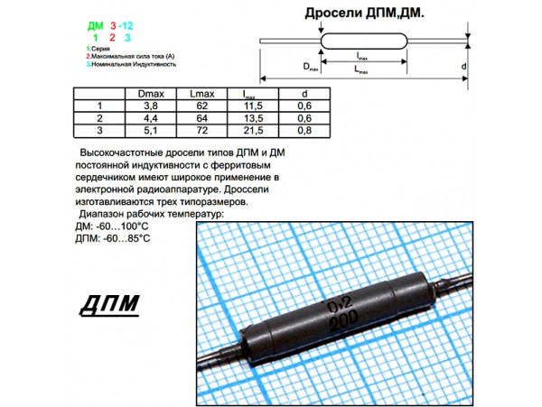 ДПМ-0,2-200µГн Дроссель