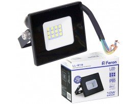 Прожектор 10W 6500K чёрный IP65
