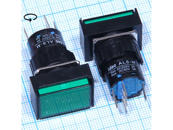 AL6-M12V 12V/5A on-(on) зелёная кнопка