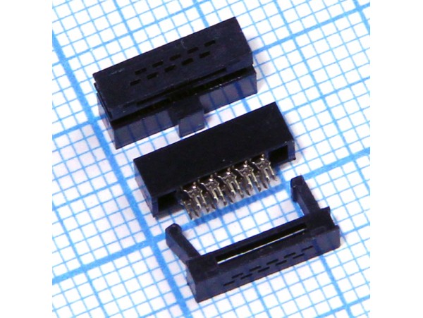 IDC1.27-10 (шаг 1,27x1,27) розетка 10к.(2х5)на шлейф