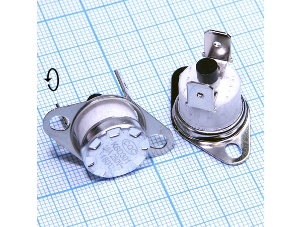 KSD-301T-180С 250V16A с кнопкой термостат