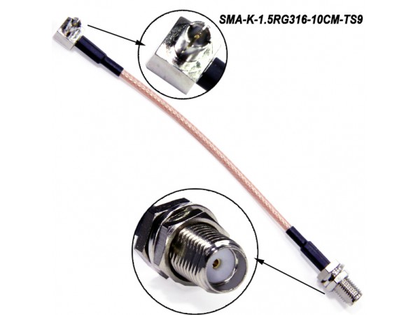 TS9-SMA адаптер антенный [SMA-K-1.5RG316-10CM-TS9]