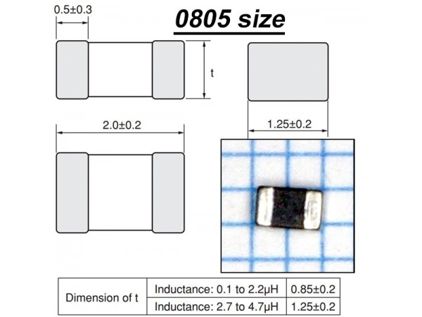 Чип дроссель 0805-1,8мкГн