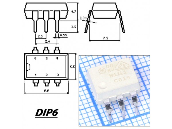H11L1M Оптопара DIP6