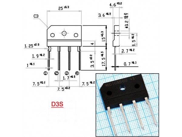 D10XB60 (600V/10A) диодный мост