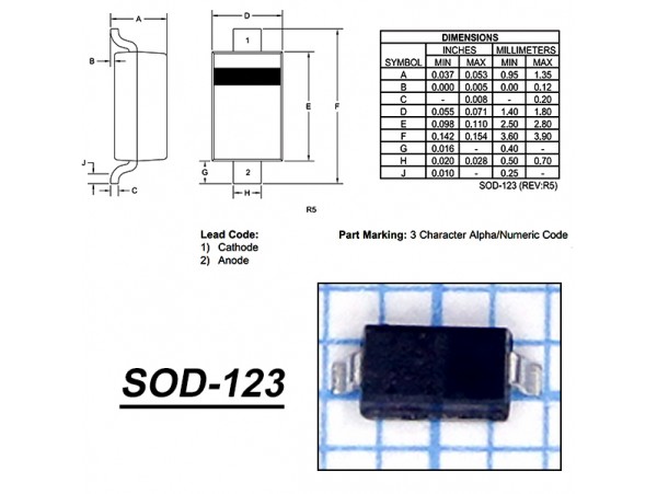 B5819W (20V/1A) Диод Шоттки[1N5819W]